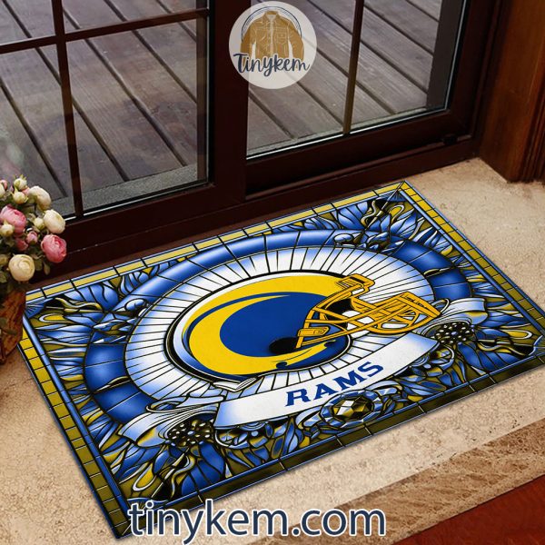 Los Angeles Rams Stained Glass Design Doormat