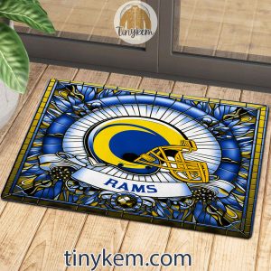 Los Angeles Rams Stained Glass Design Doormat2B3 Cw8aY