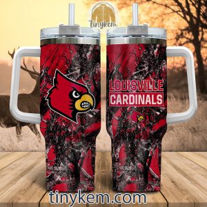 Louisville Cardinals Customized 40oz Tumbler With Glitter Printed Style