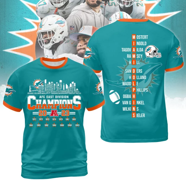 Miami Dolphins AFC Champions 2023 AOP Tshirt, Hoodie, Sweatshirt