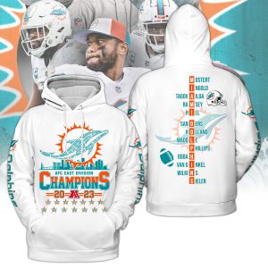 Miami Dolphins AFC Champions 2023 AOP Tshirt Hoodie Sweatshirt2B5 W5Vkb