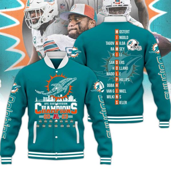 Miami Dolphins AFC Champions 2023 Baseball Jacket