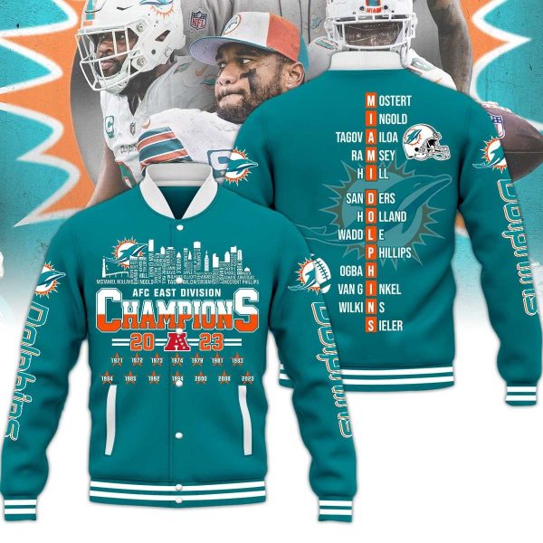 Miami Dolphins AFC Champions 2023 Baseball Jacket