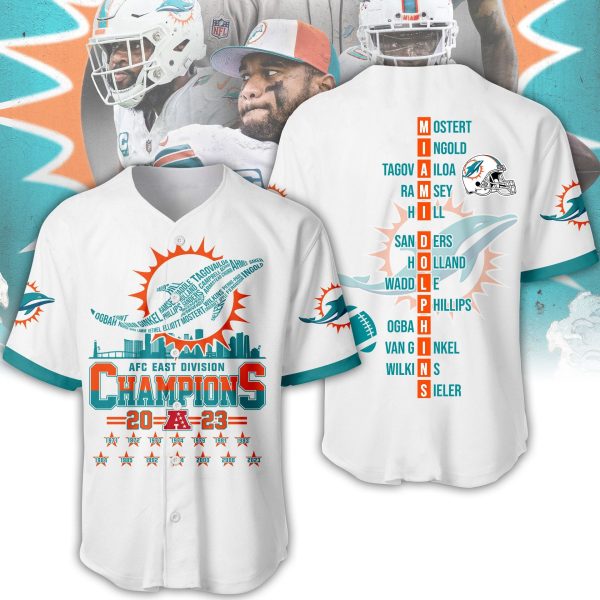 Miami Dolphins AFC Champions 2023 Baseball Jersey