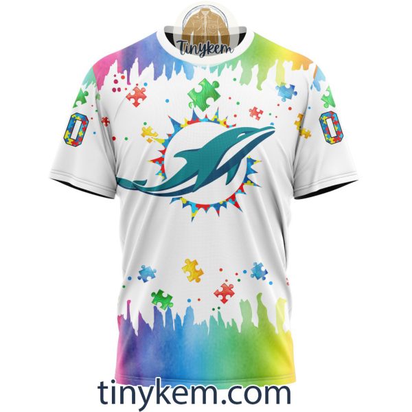 Miami Dolphins Autism Tshirt, Hoodie With Customized Design For Awareness Month