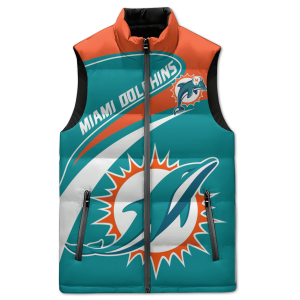 Miami Dolphins Mascot Puffer Sleeveless Jacket2B2 v09Wm