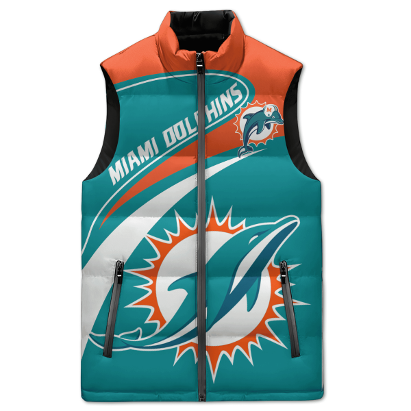 Miami Dolphins Mascot Puffer Sleeveless Jacket