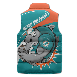 Miami Dolphins Mascot Puffer Sleeveless Jacket2B3 yEOAU