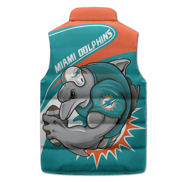 Miami Dolphins Mascot Puffer Sleeveless Jacket