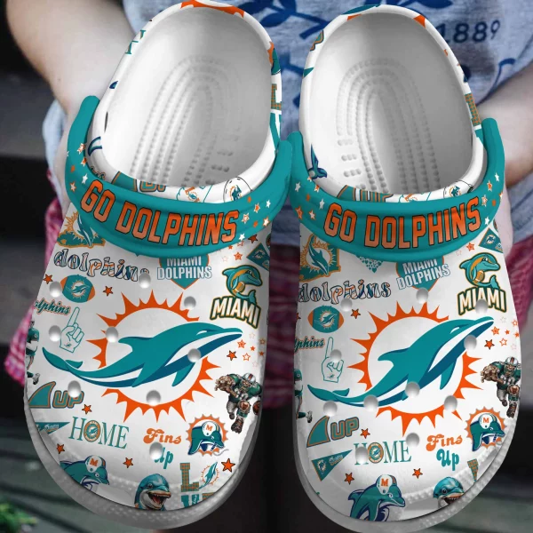 Miami Dolphins Unisex Clogs Crocs: Icons Bundle Design