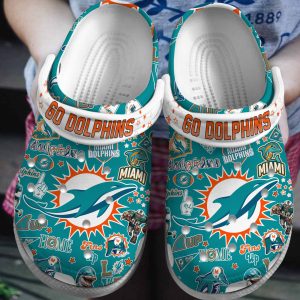 Miami Dolphins Unisex Clogs Crocs Icons Bundle Design2B4 K0QRR