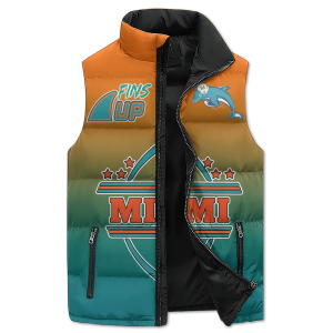 Miami Football Puffer Sleeveless Jacket Once A Dolphins Always A Dolphins2B2 mQmbX