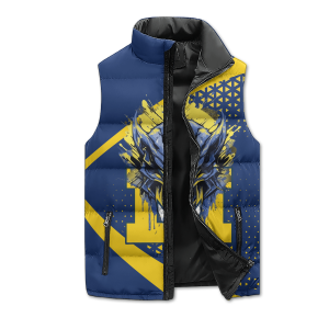 Michigan Football Puffer Sleeveless Jacket Gift For Dad Of Daughter Who Loves Wolverines2B4 EN50M
