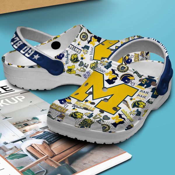 Michigan Go Blue Unisex Clogs Crocs: Icons Bundle Design