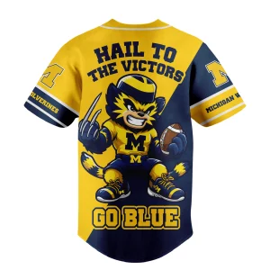 Michigan Wolverines Go Blue Baseball Jersey Hail To The Victors2B3 8Ajl6