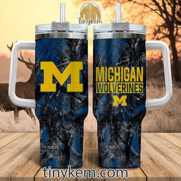 Michigan Wolverines Realtree Hunting 40oz Tumbler