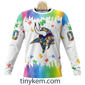 Minnesota Vikings Autism Tshirt Hoodie With Customized Design For Awareness Month2B4 2olzV