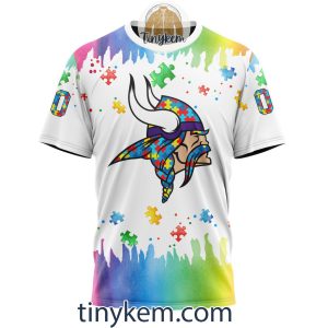 Minnesota Vikings Autism Tshirt Hoodie With Customized Design For Awareness Month2B6 fC8rC