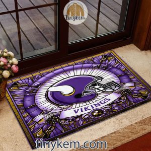 Minnesota Vikings Stained Glass Design Doormat