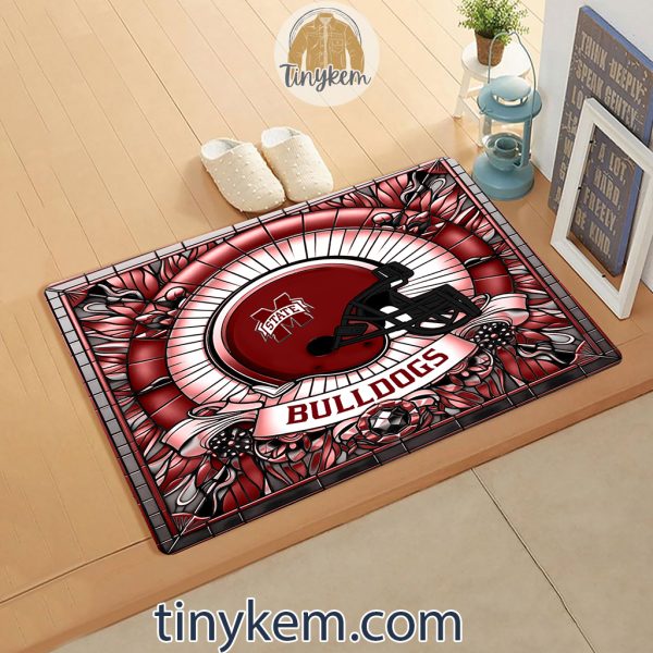 Mississippi State Bulldogs Stained Glass Design Doormat