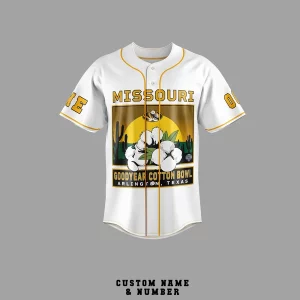 Missouri Tigers Goodyear Cotton Bowl Customized Baseball Jersey2B2 QuPXN