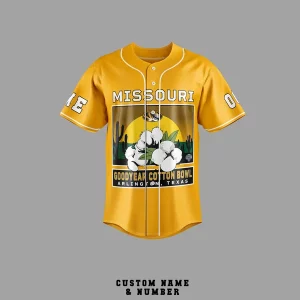 Missouri Tigers Goodyear Cotton Bowl Customized Baseball Jersey2B5 opfTr