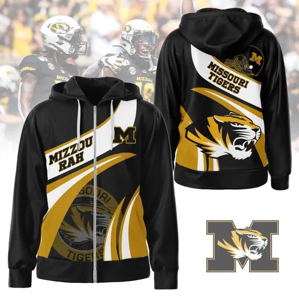 Missouri Tigers Zipper Hoodie With Simple Style Design