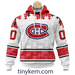 Montreal Canadiens Customized St.Patrick’s Day Design Vneck Long Sleeve Hockey Jersey