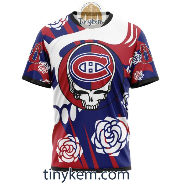 Montreal Canadiens Customized Hoodie, Tshirt With Gratefull Dead Skull Design