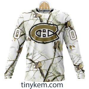 Montreal Canadiens Customized Hoodie Tshirt With White Winter Hunting Camo Design2B4 GOK6t