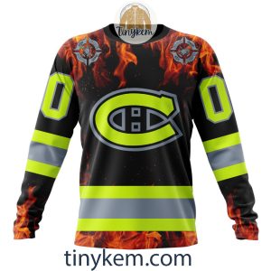 Montreal Canadiens Firefighters Customized Hoodie Tshirt Sweatshirt2B4 Zd6KM