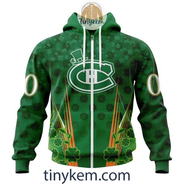 Montreal Canadiens Shamrocks Customized Hoodie, Tshirt: Gift for St Patrick’s Day