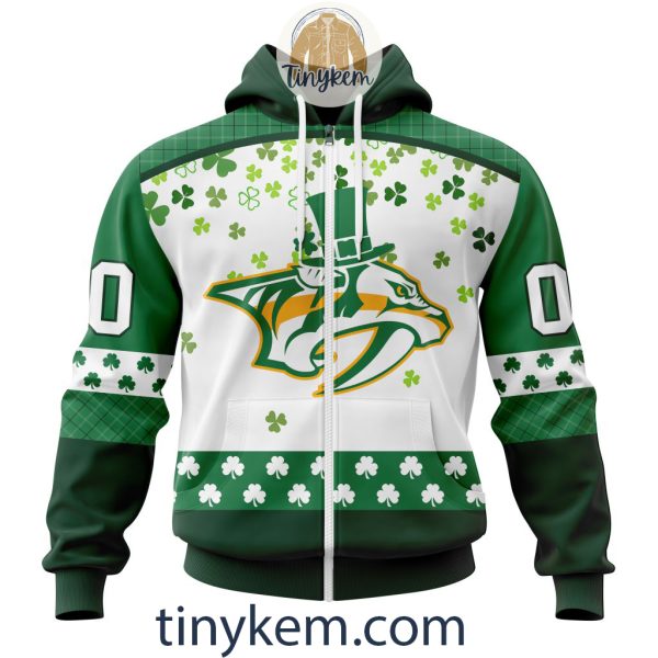 Nashville Predators Hoodie, Tshirt With Personalized Design For St. Patrick Day