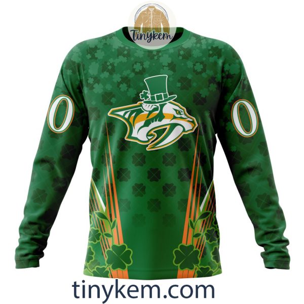 Nashville Predators Shamrocks Customized Hoodie, Tshirt: Gift for St Patrick’s Day