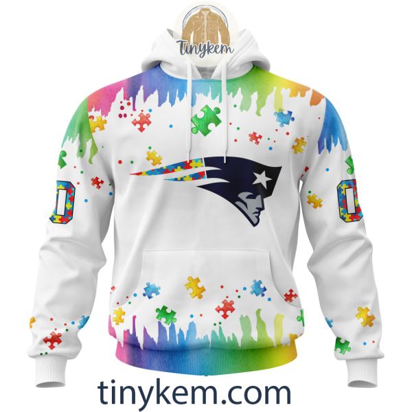 New England Patriots Autism Tshirt, Hoodie With Customized Design For Awareness Month