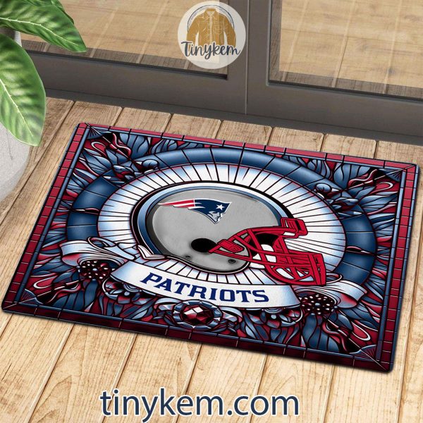 New England Patriots Stained Glass Design Doormat