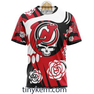 New Jersey Devils Customized Hoodie Tshirt With Gratefull Dead Skull Design2B6 igzvb