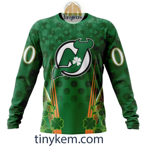 New Jersey Devils Shamrocks Customized Hoodie, Tshirt: Gift for St Patrick’s Day