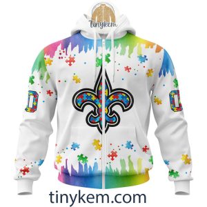 New Orleans Saints Autism Tshirt, Hoodie With Customized Design For Awareness Month