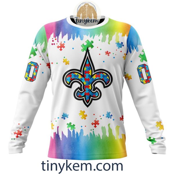 New Orleans Saints Autism Tshirt, Hoodie With Customized Design For Awareness Month