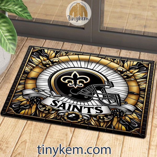 New Orleans Saints Stained Glass Design Doormat