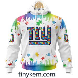 New York Giants Autism Tshirt, Hoodie With Customized Design For Awareness Month