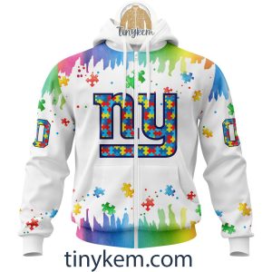 New York Giants Autism Tshirt Hoodie With Customized Design For Awareness Month2B2 ivu9H