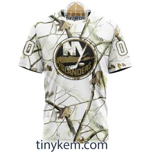 New York Islanders Customized Hoodie Tshirt With White Winter Hunting Camo Design2B6 Ua4Ta