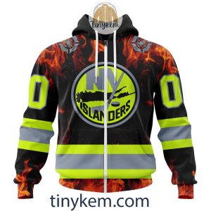 New York Islanders Firefighters Customized Hoodie Tshirt Sweatshirt2B2 xujRh
