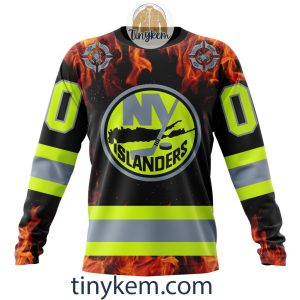 New York Islanders Firefighters Customized Hoodie Tshirt Sweatshirt2B4 o39PC