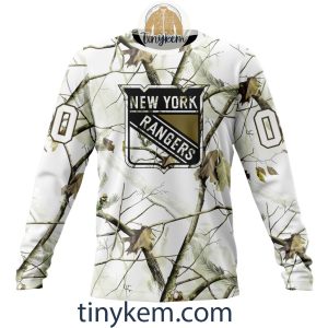 New York Rangers Customized Hoodie Tshirt With White Winter Hunting Camo Design2B4 OBslU