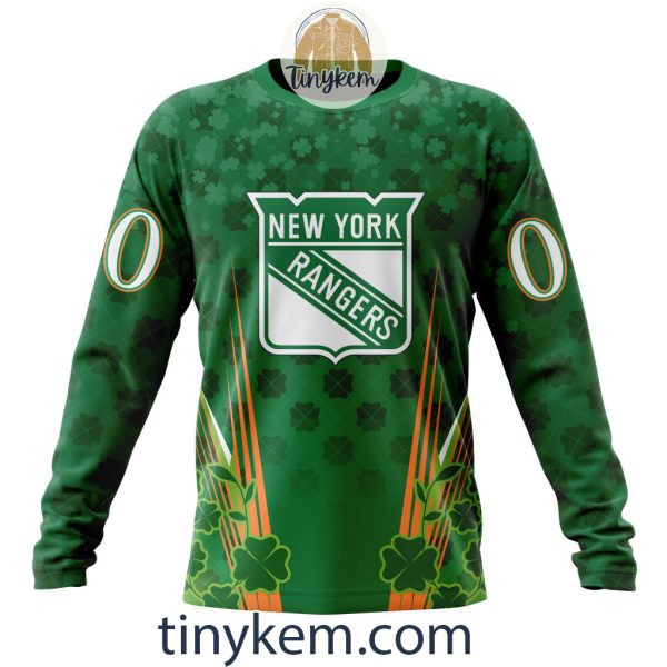 New York Rangers Shamrocks Customized Hoodie, Tshirt: Gift for St Patrick’s Day