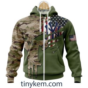 New York Yankees Skull Camo Customized Hoodie Tshirt Gift For Veteran Day2B2 ve4HC