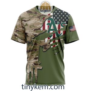 Oakland Athletics Skull Camo Customized Hoodie Tshirt Gift For Veteran Day2B6 Yv14Q